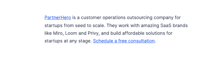 Example of a Supporting Sponsorship placement