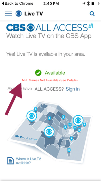 CBS All Access a Big Fail for NFL Online Streaming